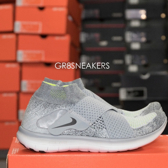 WOMENS NIKE FREE RN MOTION FK 2017 WOLF GREY BLACK - Picture 3 of 6